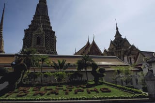 Alles schwarz am Wat Pho in Bangkok